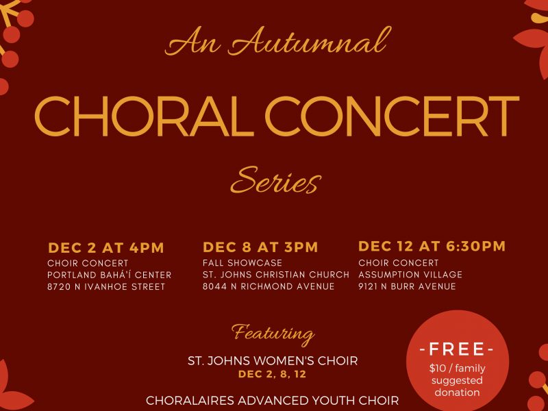 Choral Concert Series | December 2, 8, 12